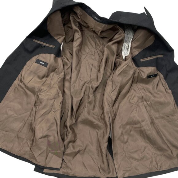 Hugo Boss Ryan Vegas Men's 46L Dark Brown Wool Blazer Sport Coat Jacket 46 Long - Picture 10 of 11